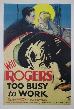 Too Busy to Work (1932) starring Will Rogers on DVD on DVD