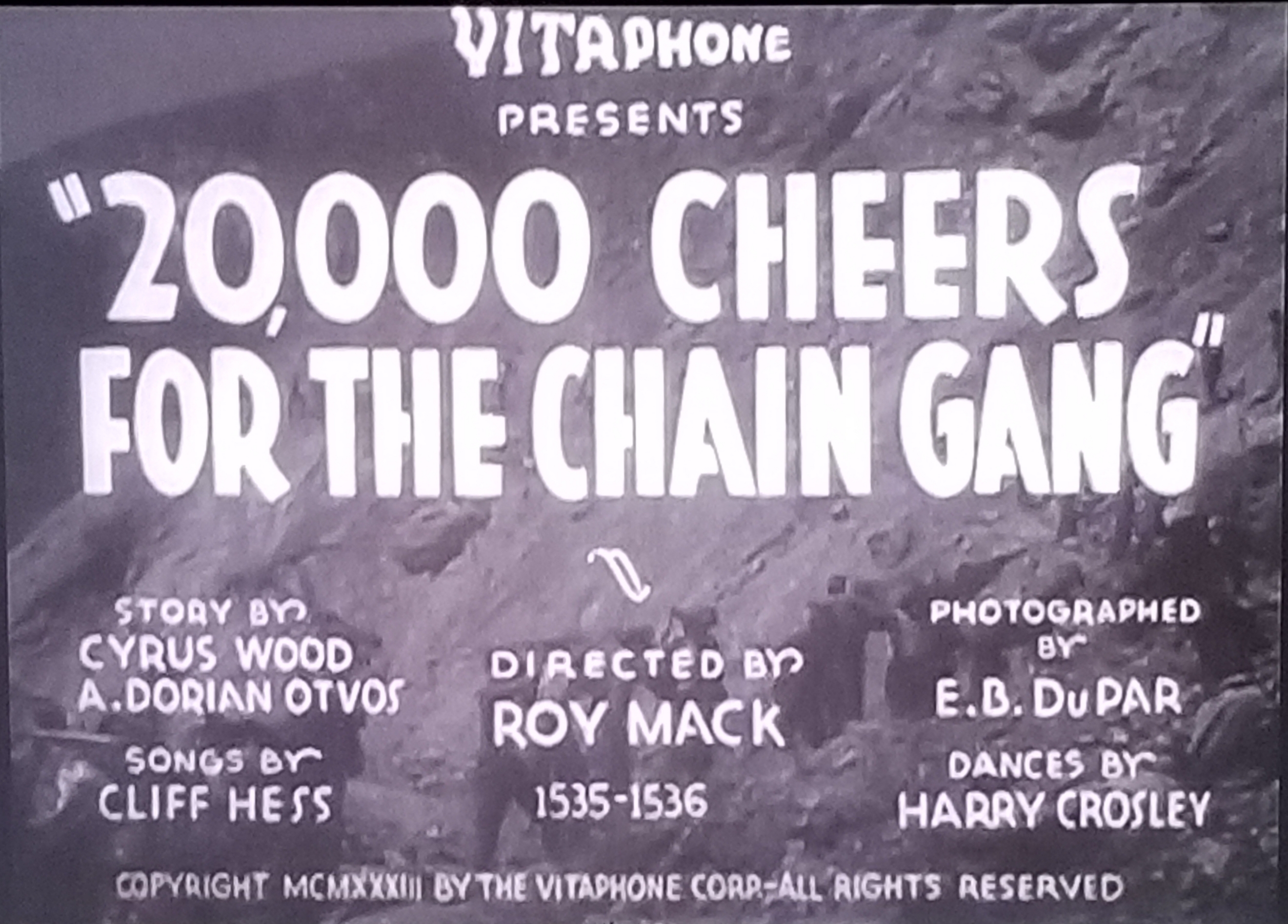 20, 000 Cheers for the Chain Gang (1933) Screenshot 1