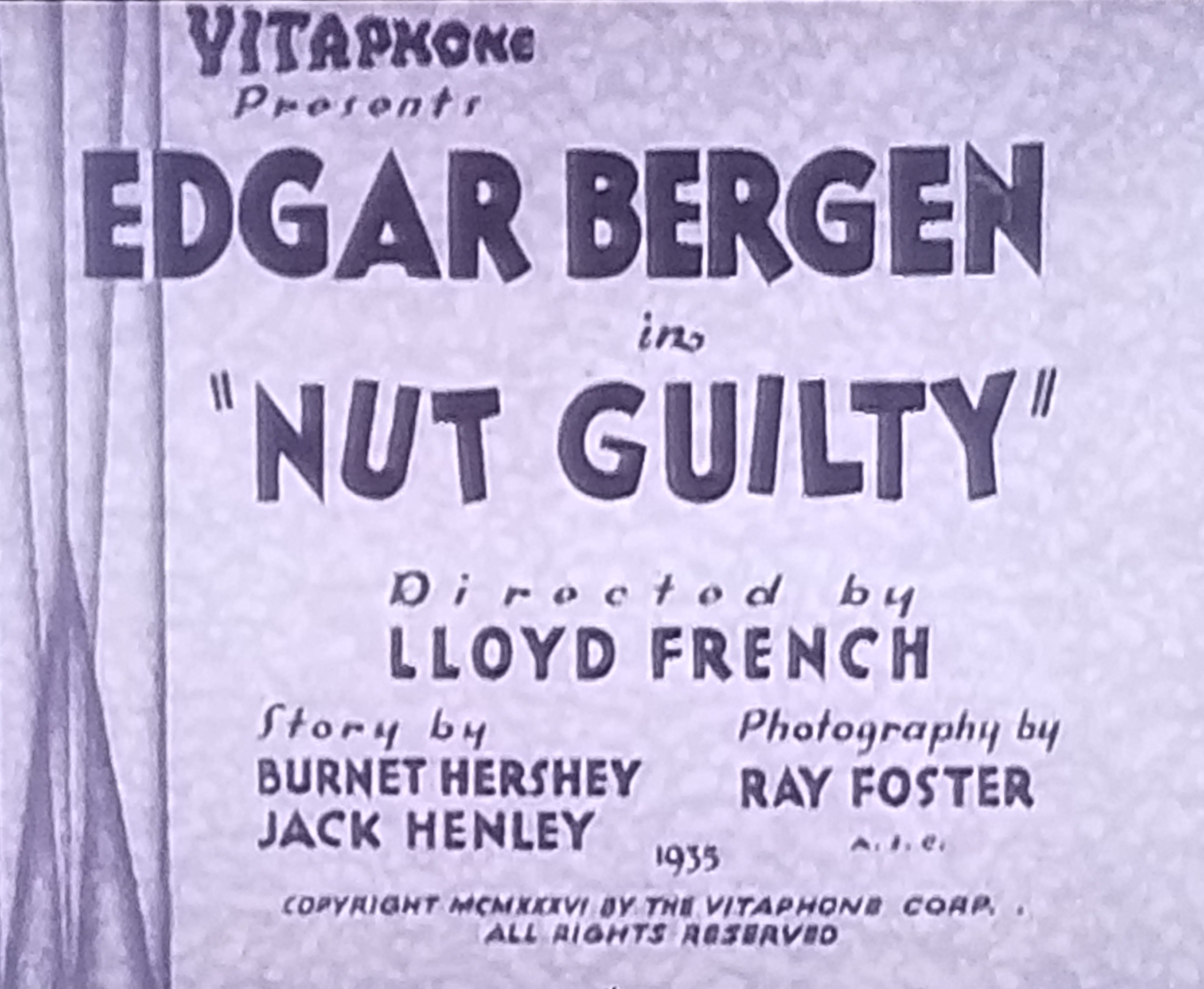 Nut Guilty (1936) starring Edgar Bergen on DVD on DVD