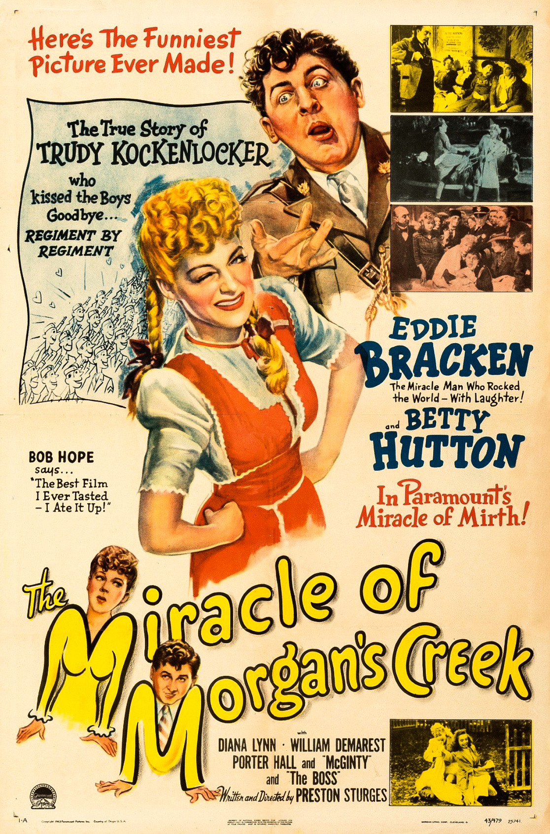 The Miracle of Morgan's Creek (1943) starring Eddie Bracken on DVD on DVD