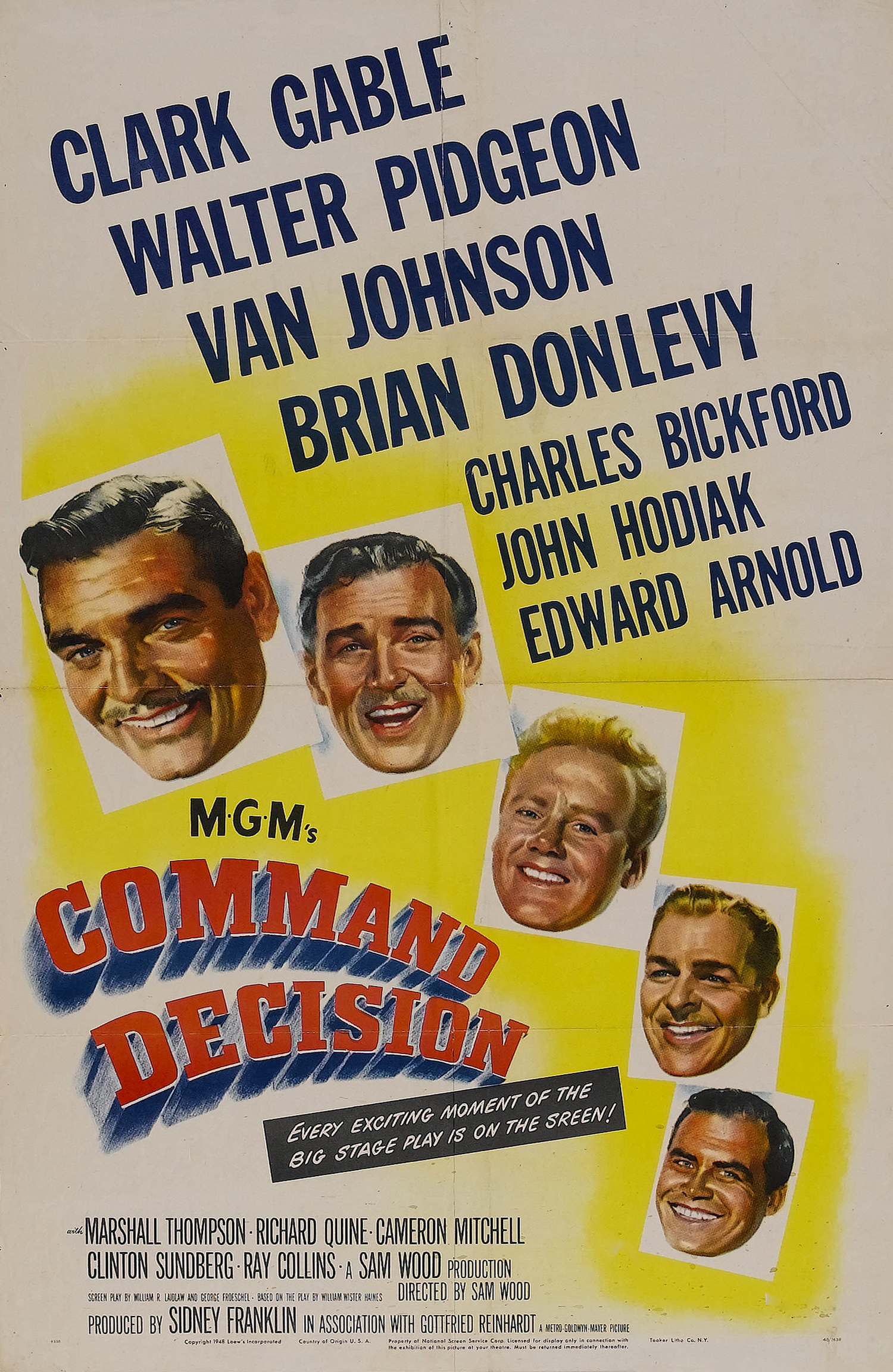 Command Decision (1948) starring Clark Gable on DVD on DVD