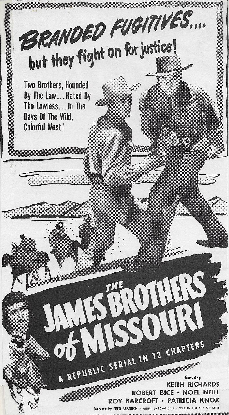 The James Brothers of Missouri (1949) starring Keith Richards on DVD on DVD