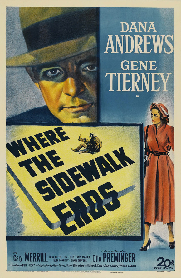 Where the Sidewalk Ends (1950) starring Dana Andrews on DVD on DVD
