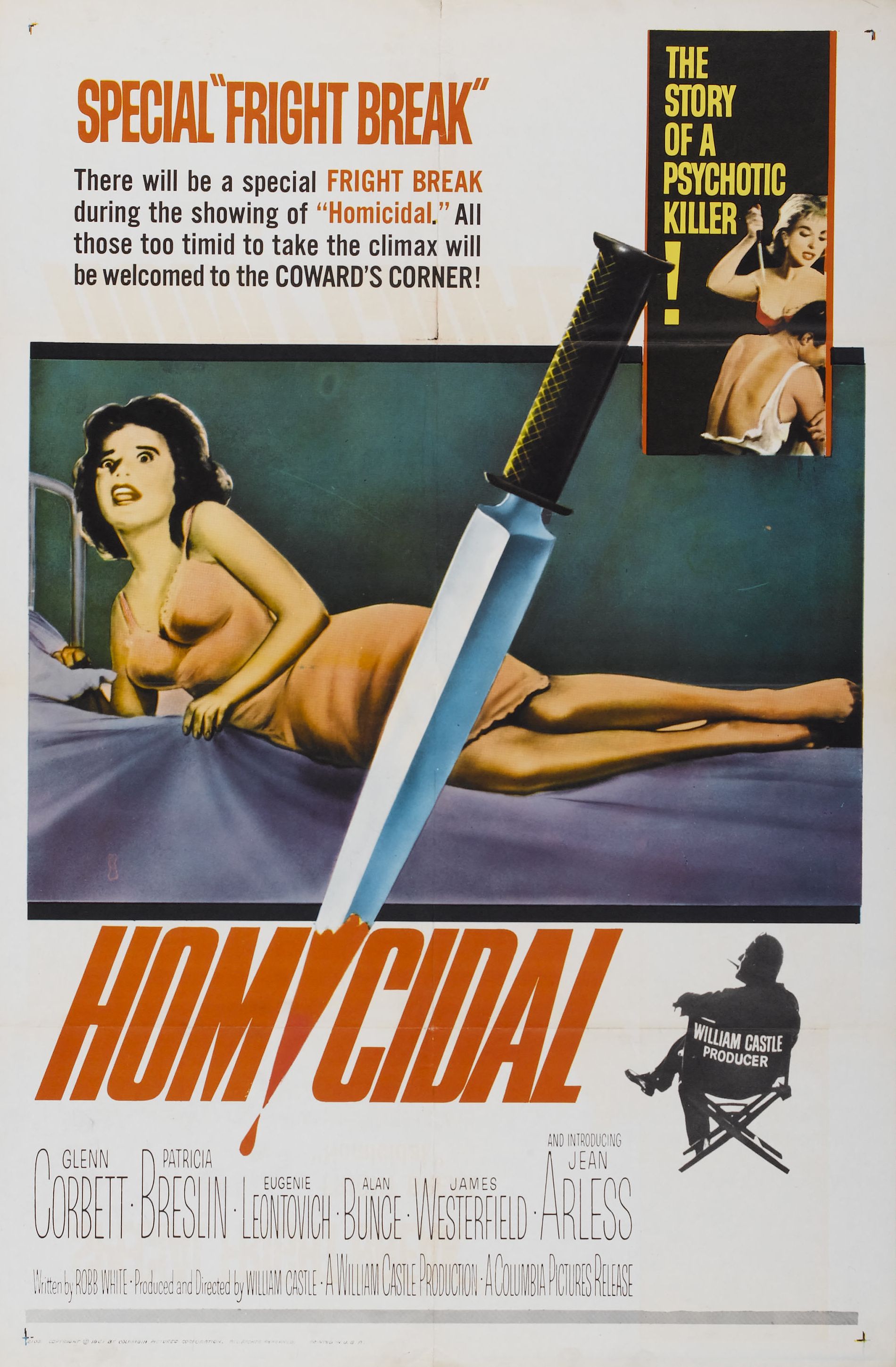 Homicidal (1961) starring Glenn Corbett on DVD on DVD