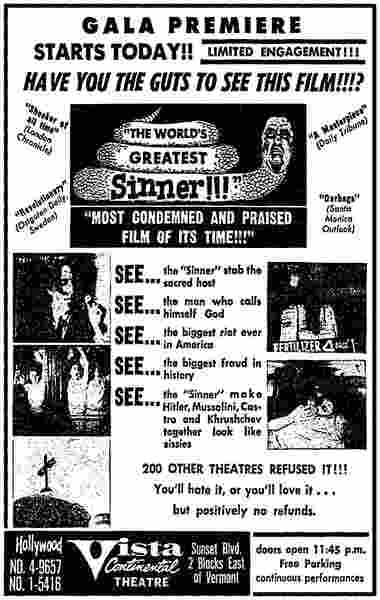 The World's Greatest Sinner (1962) Screenshot 4