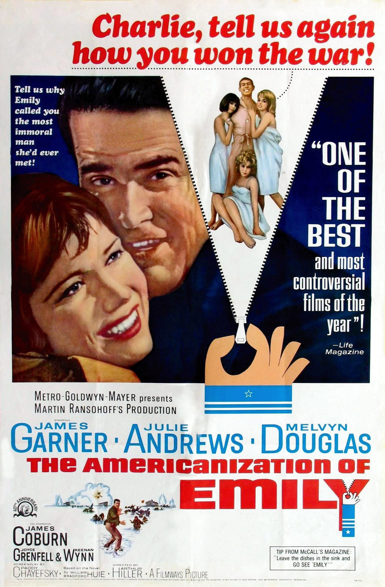 The Americanization of Emily (1964) starring James Garner on DVD on DVD