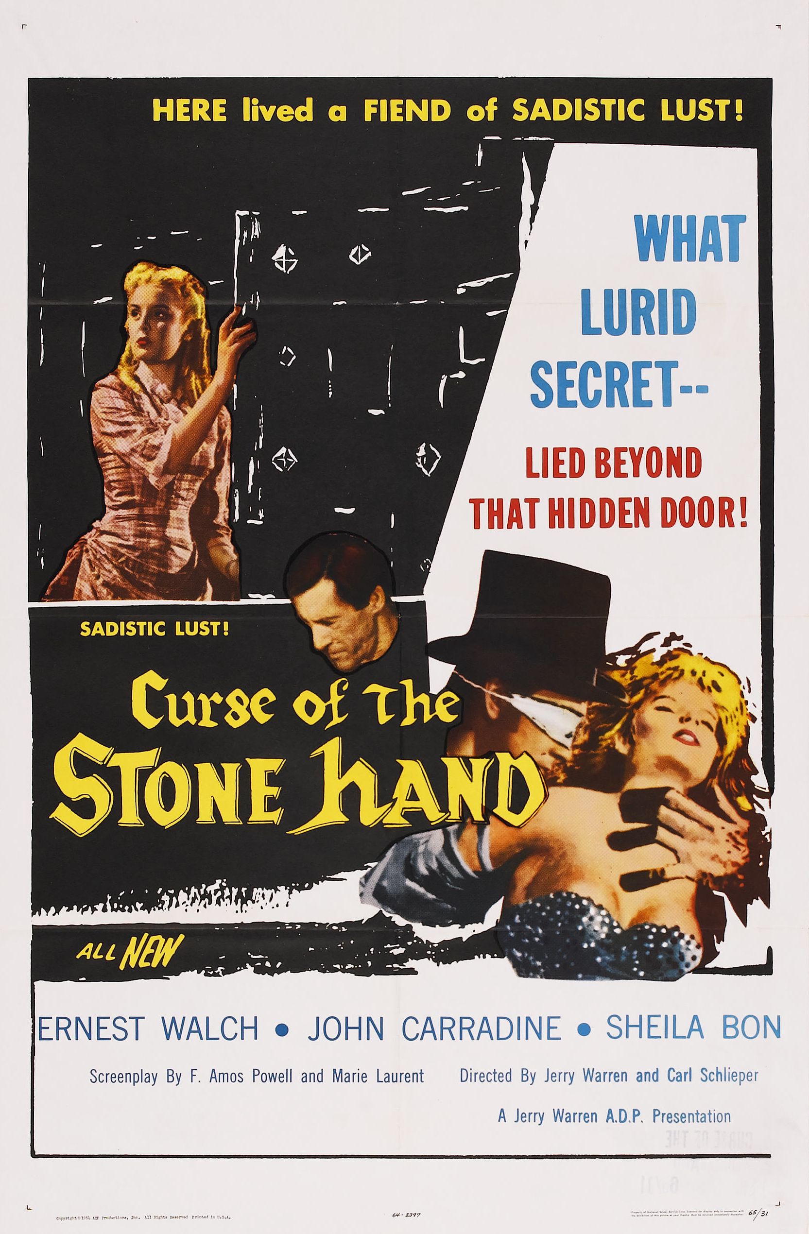 Curse of the Stone Hand (1965) starring John Carradine on DVD on DVD