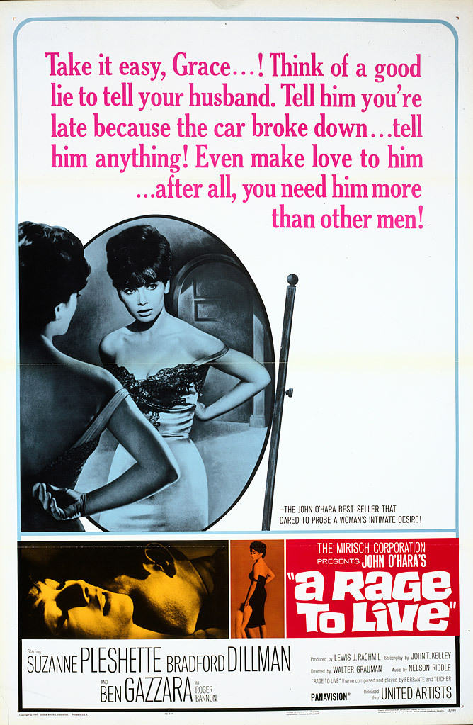 A Rage to Live (1965) starring Suzanne Pleshette on DVD on DVD