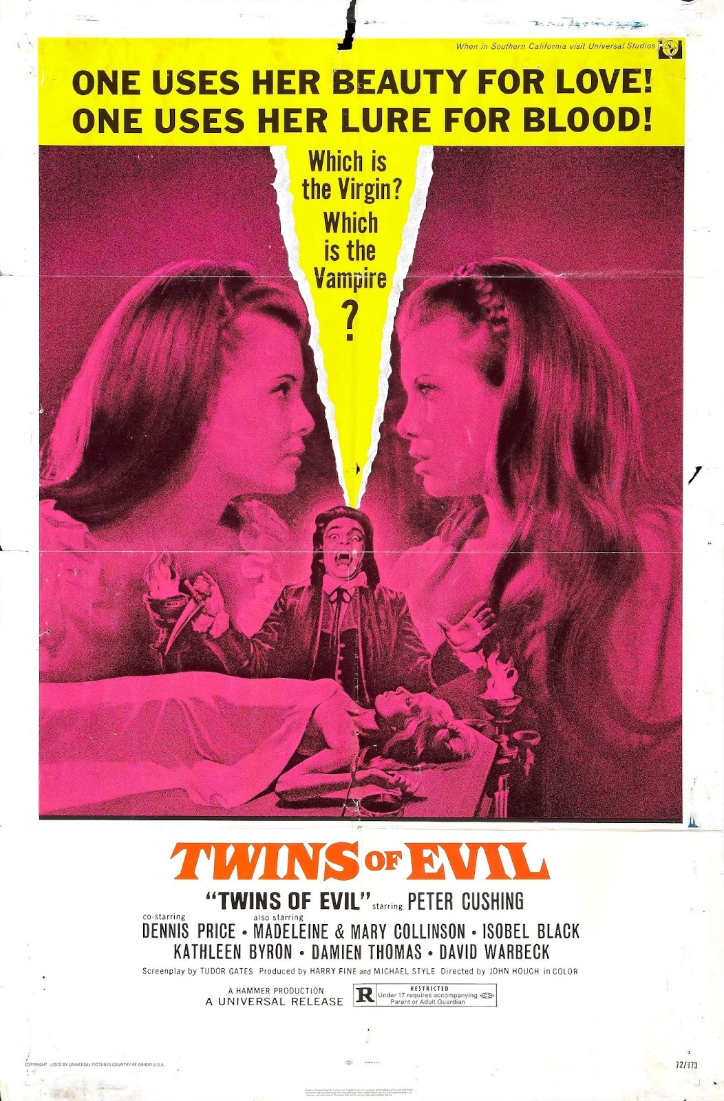 Twins of Evil (1971) starring Peter Cushing on DVD on DVD
