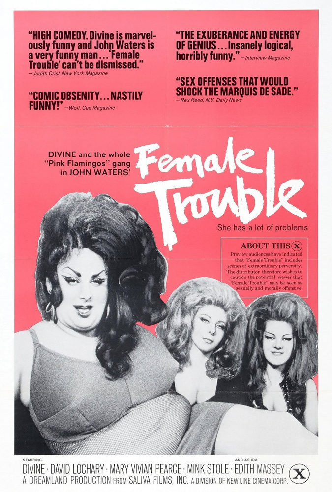 Female Trouble (1974) starring Divine on DVD on DVD
