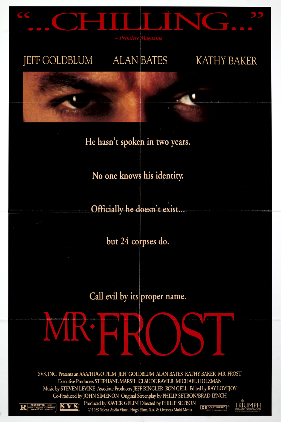Mister Frost (1990) starring Jeff Goldblum on DVD on DVD