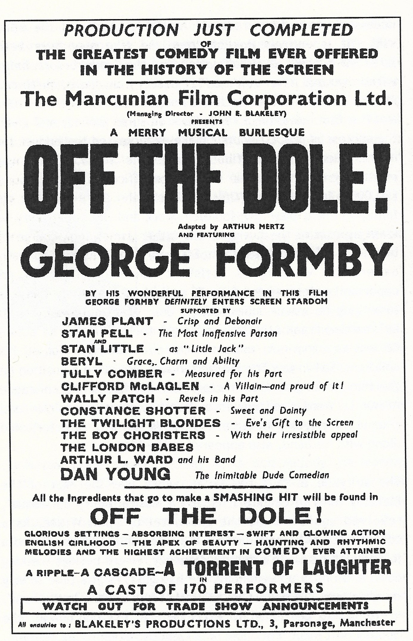 Off the Dole (1935) starring George Formby on DVD on DVD