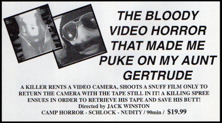 The Bloody Video Horror That Made Me Puke on My Aunt Gertrude (1989) Screenshot 1