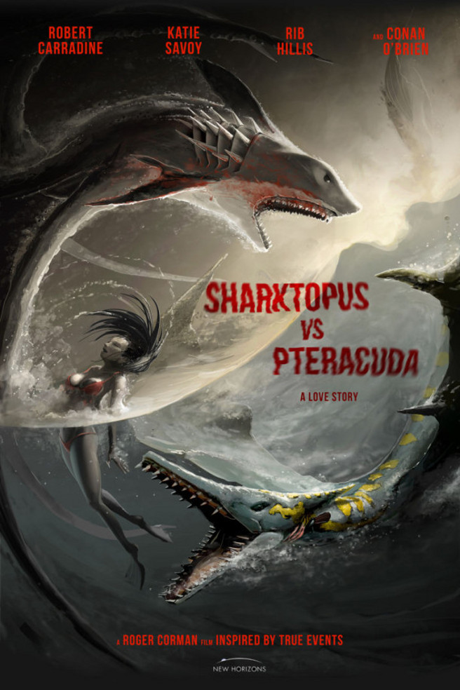 Sharktopus vs. Pteracuda (2014) starring Robert Carradine on DVD on DVD