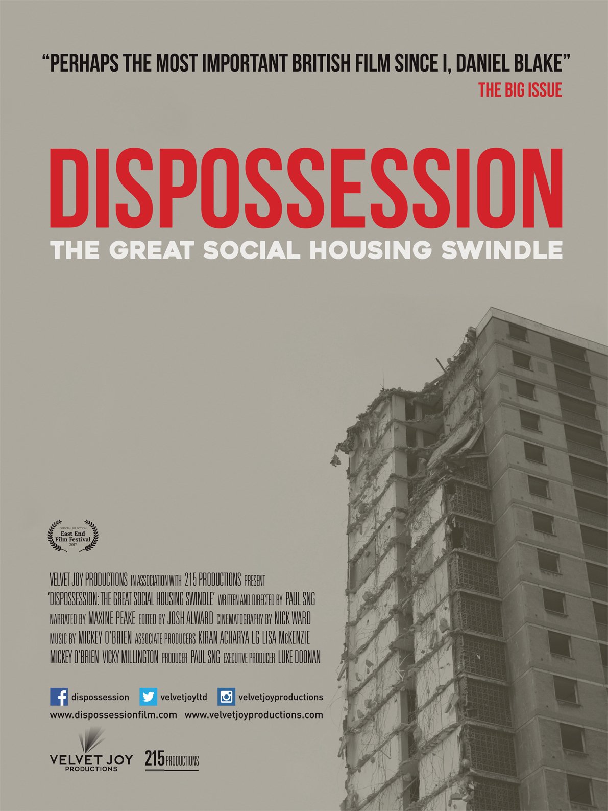 Dispossession: The Great Social Housing Swindle (2017) starring Rushanara Ali on DVD on DVD