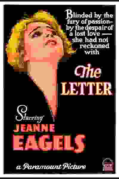 The Letter (1929) starring Jeanne Eagels on DVD on DVD