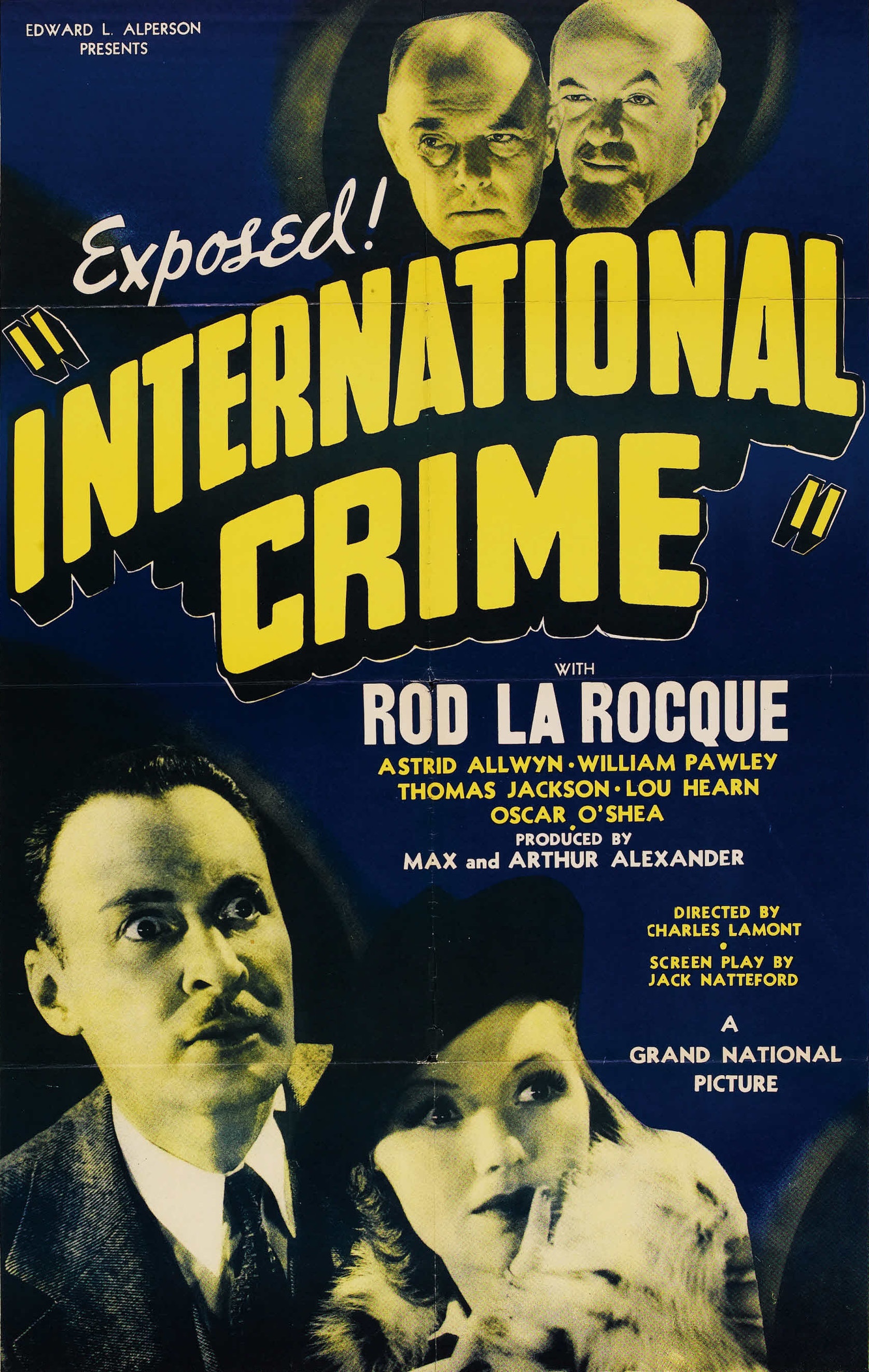 International Crime (1938) starring Rod La Rocque on DVD on DVD
