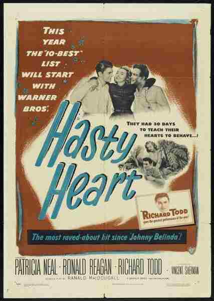 The Hasty Heart (1949) starring Ronald Reagan on DVD on DVD