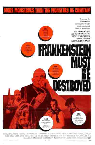 Frankenstein Must Be Destroyed (1969) starring Peter Cushing on DVD on DVD