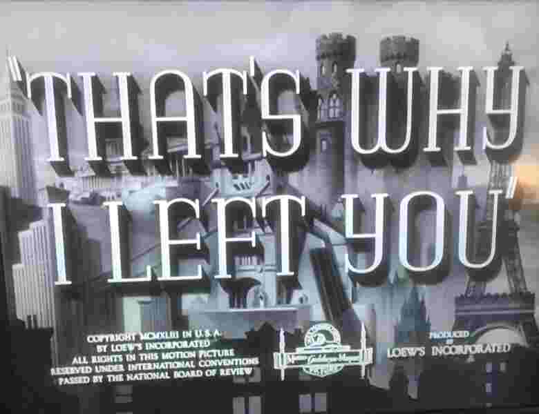 That's Why I Left You (1943) starring John Nesbitt on DVD on DVD